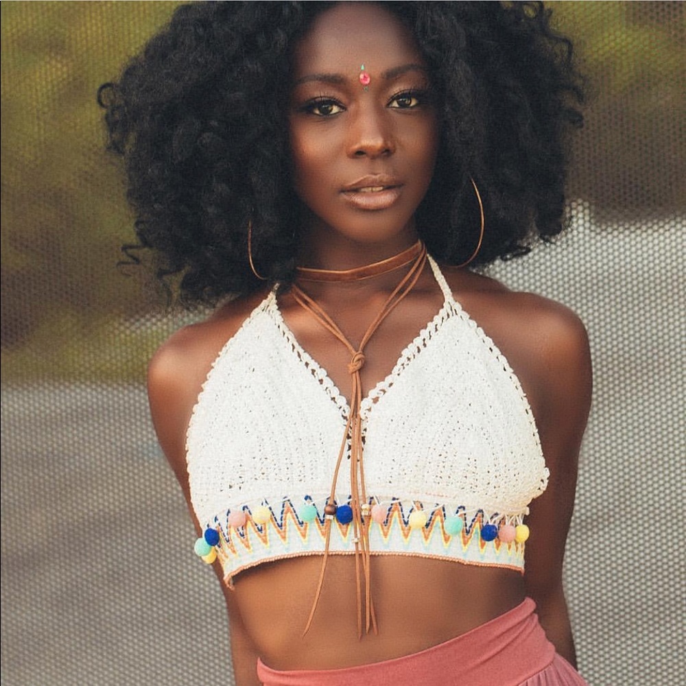 White Crochet Colorful Crop Top / Bralette